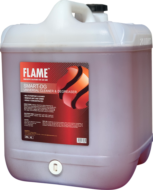 FLAME Smart-DG universal cleaner and degreaser 20L container with tap, front-left view